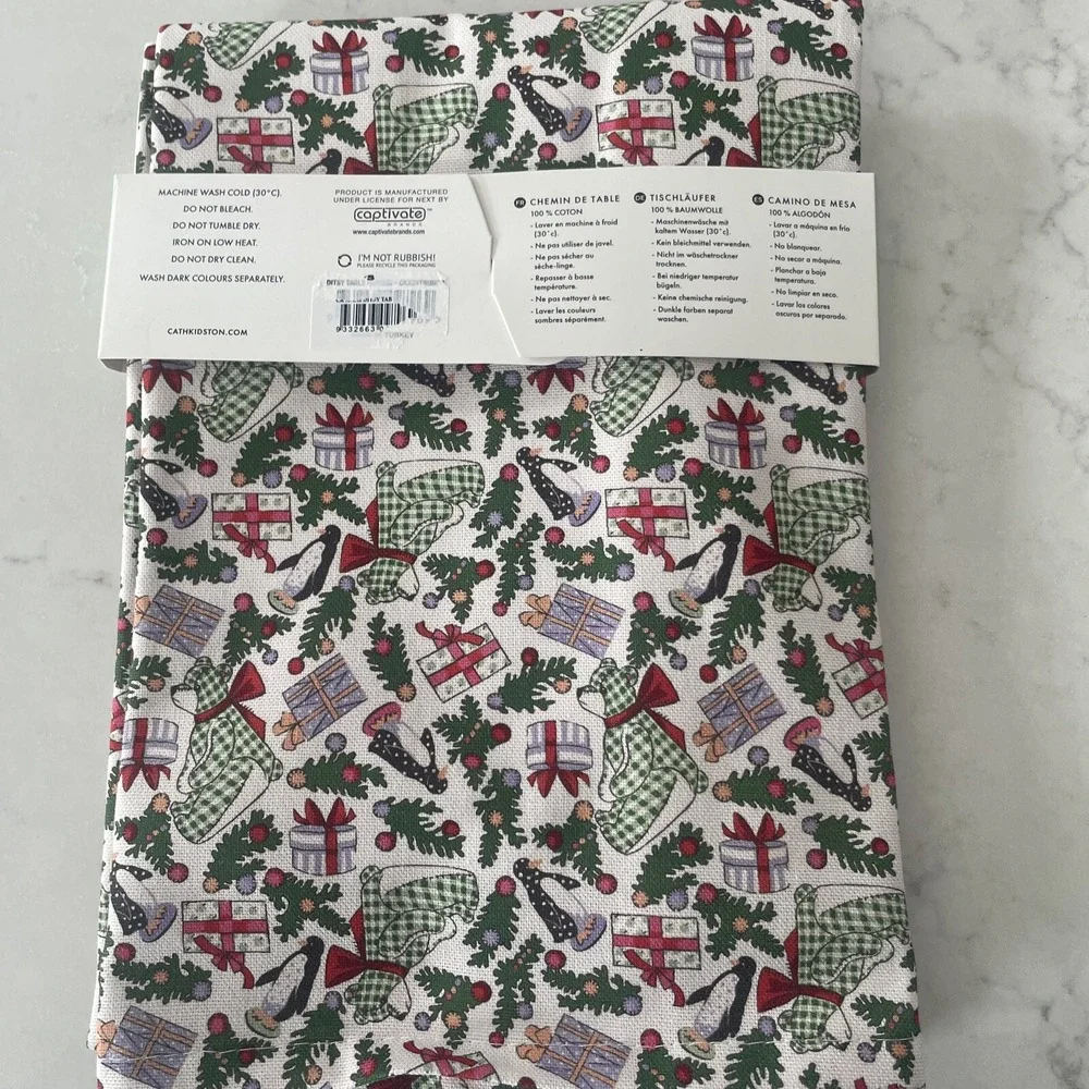 Cath Kidston CK Christmas Ditsy Fabric Whimsical Christmas Table Runner‎ NEW